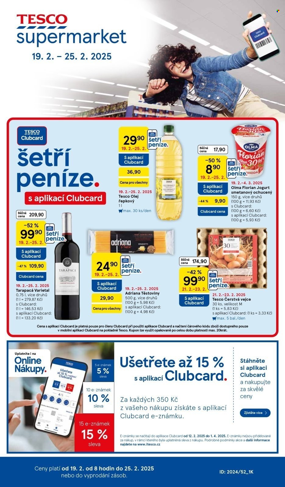 Leták TESCO supermarket - 19.2.2025 - 25.2.2025. Strana 1