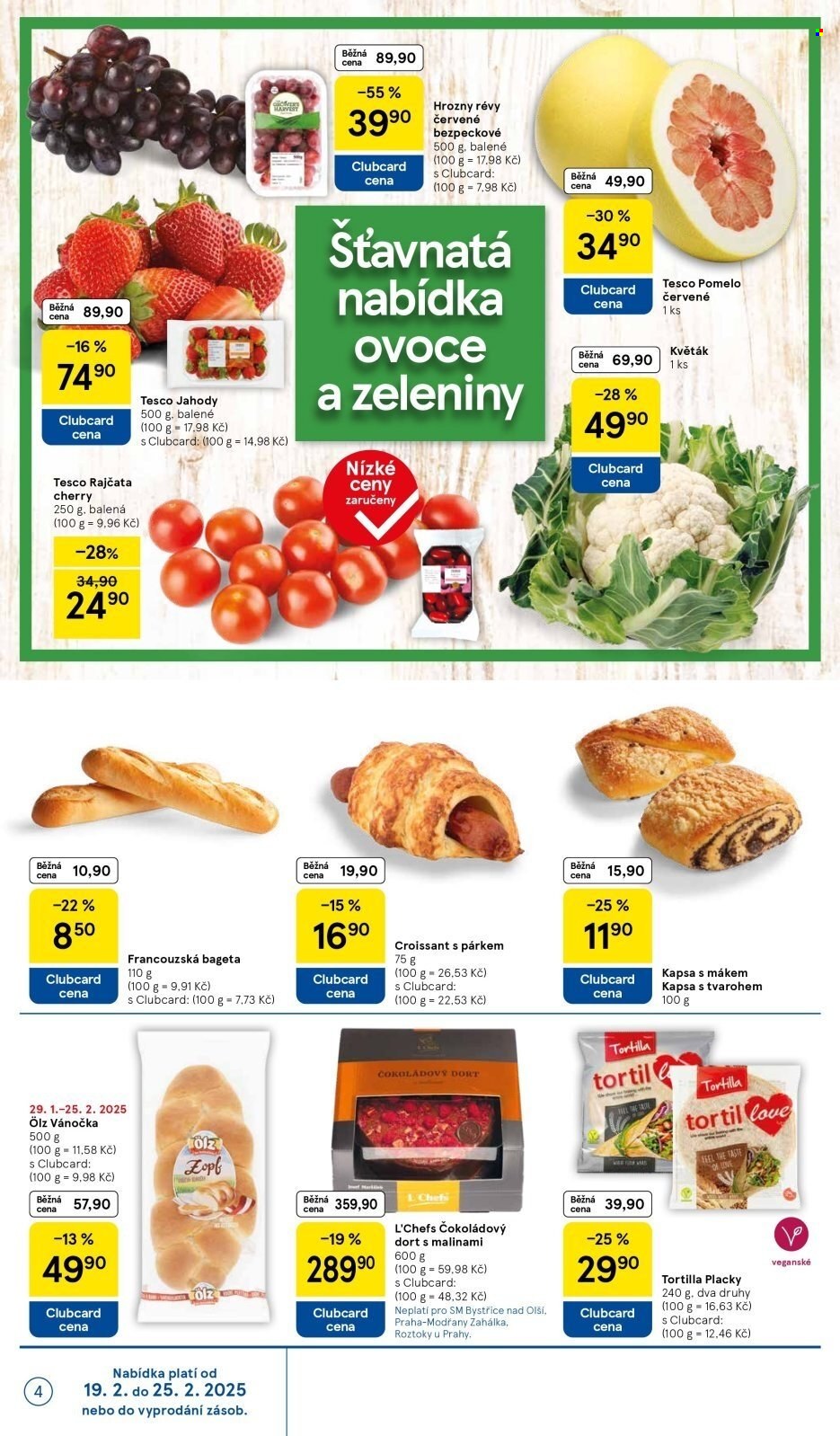 Leták TESCO supermarket - 19.2.2025 - 25.2.2025. Strana 4