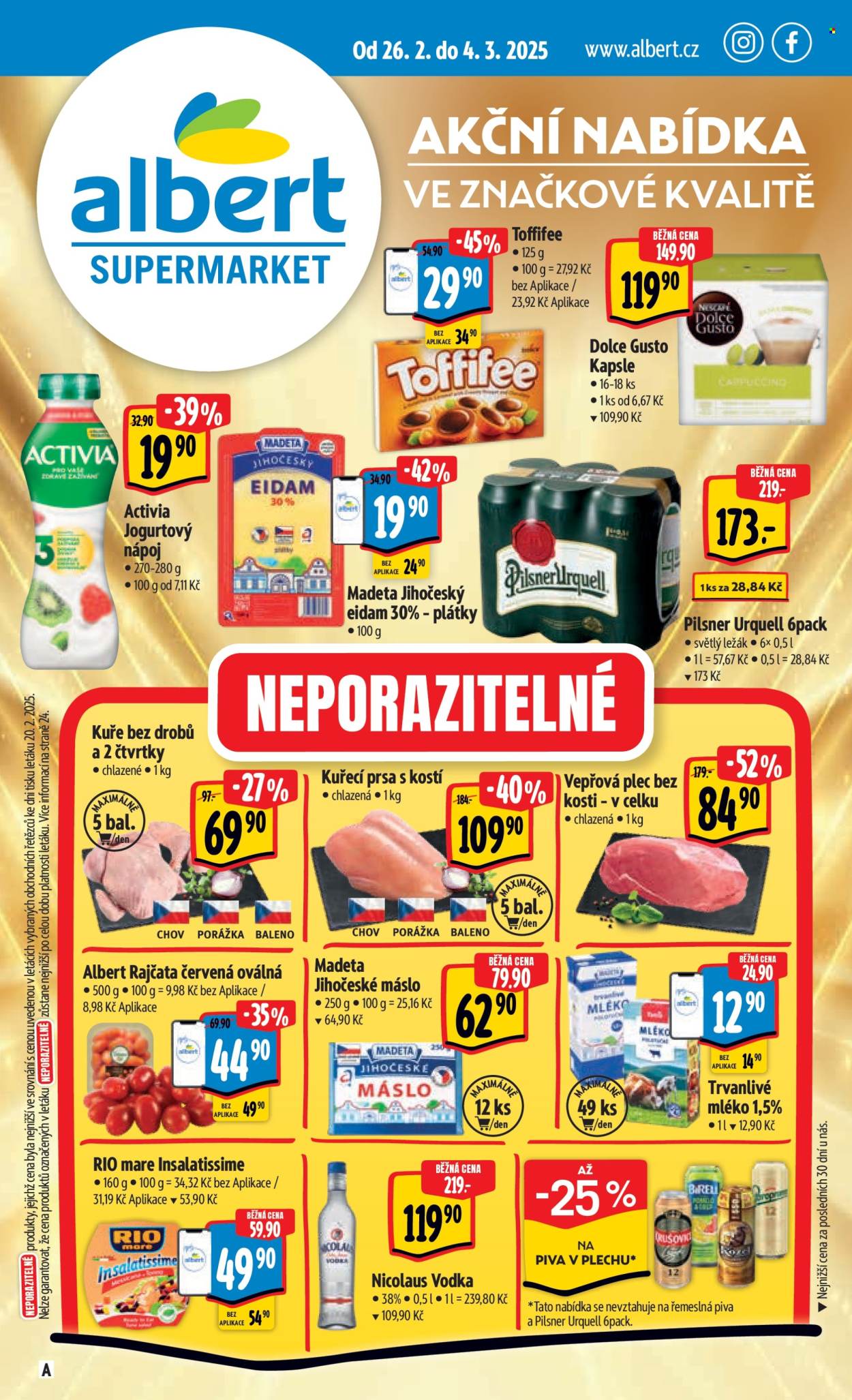 Leták Albert Supermarket - 26.2.2025 - 4.3.2025. Strana 1