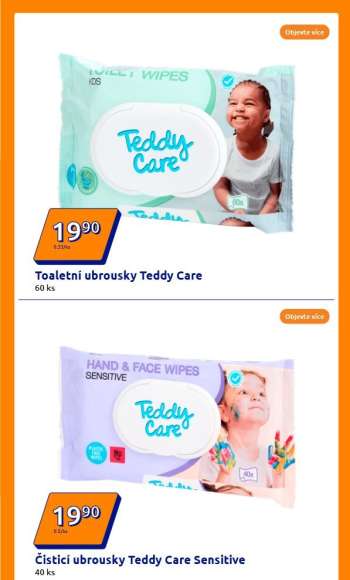 thumbnail - Čisticí ubrousky Teddy Care Sensitive