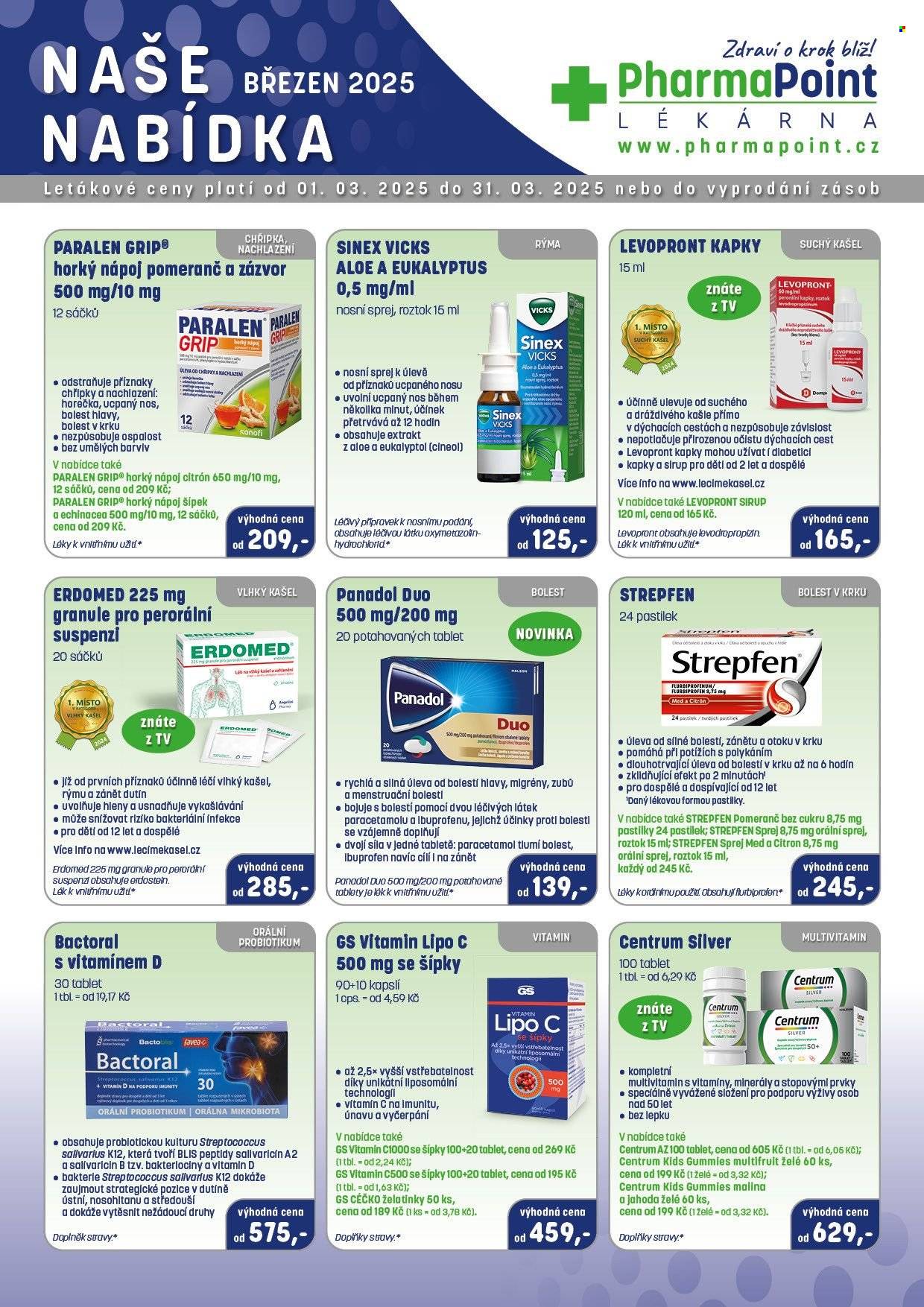 Leták PharmaPoint - 1.3.2025 - 31.3.2025. Strana 1