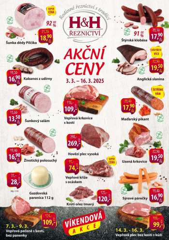 Leták Řeznictví H&H - 3.3.2025 - 16.3.2025.