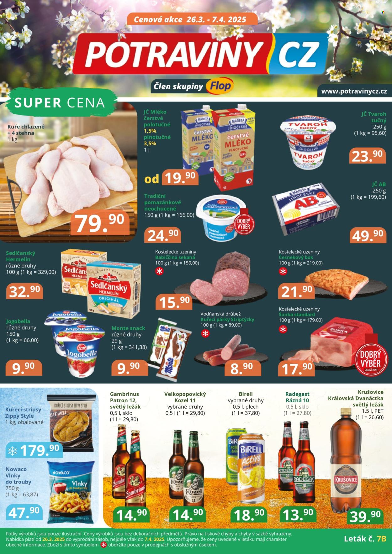 Leták Potraviny CZ - 26.3.2025 - 7.4.2025. Strana 1