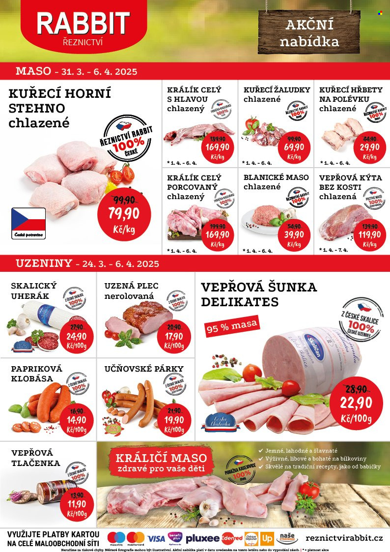 Leták RABBIT řeznictví - 31.3.2025 - 6.4.2025. Strana 1