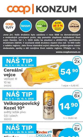 Leták Konzum - 2.4.2025 - 15.4.2025.