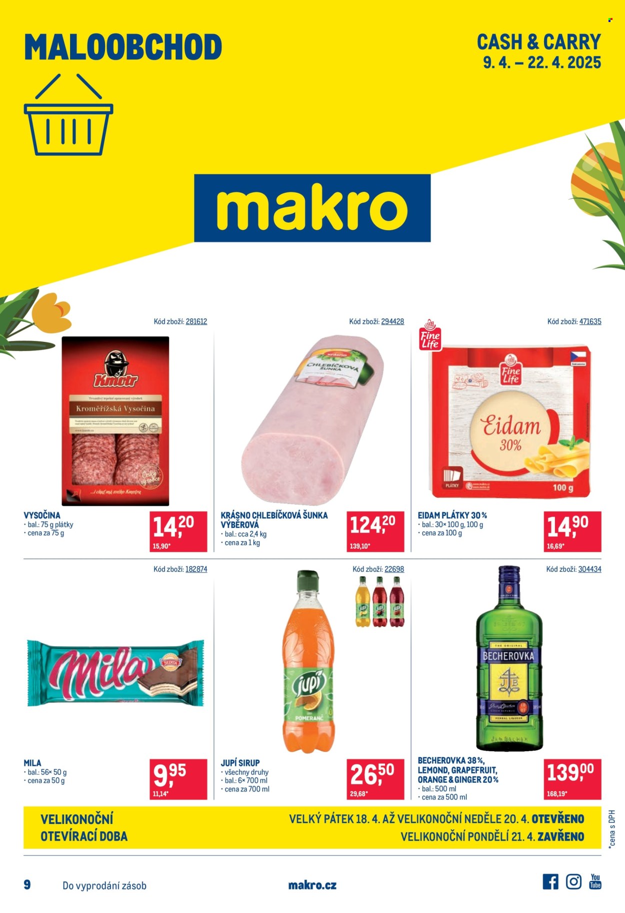 Leták MAKRO - 9.4.2025 - 22.4.2025. Strana 1