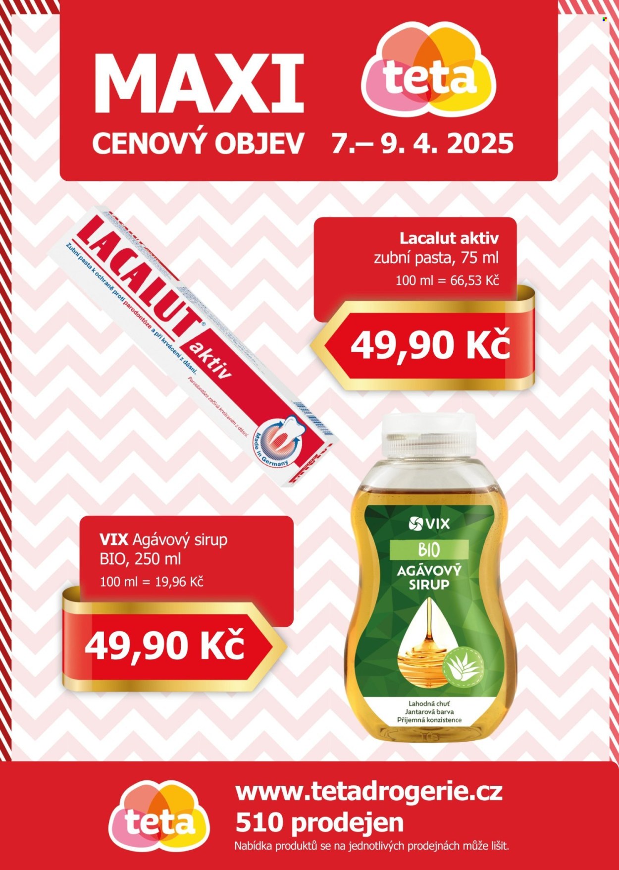 Leták Teta drogerie - 7.4.2025 - 9.4.2025. Strana 1