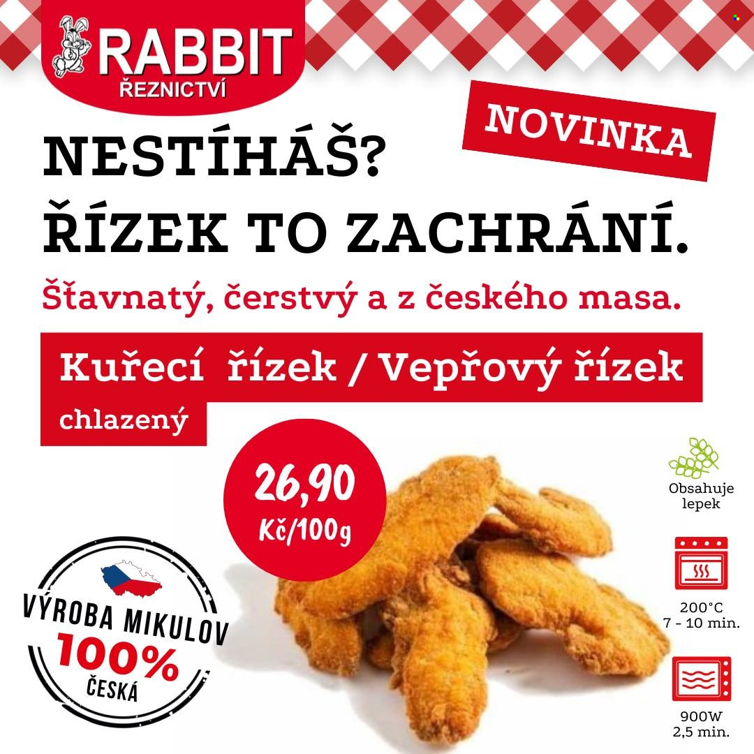 Leták RABBIT řeznictví. Strana 1