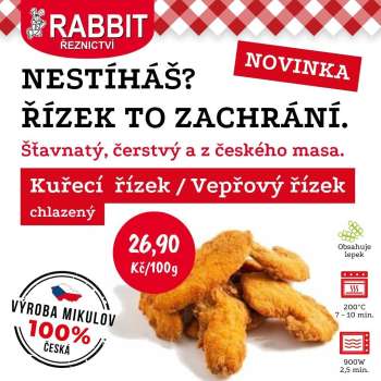 Leták RABBIT řeznictví.