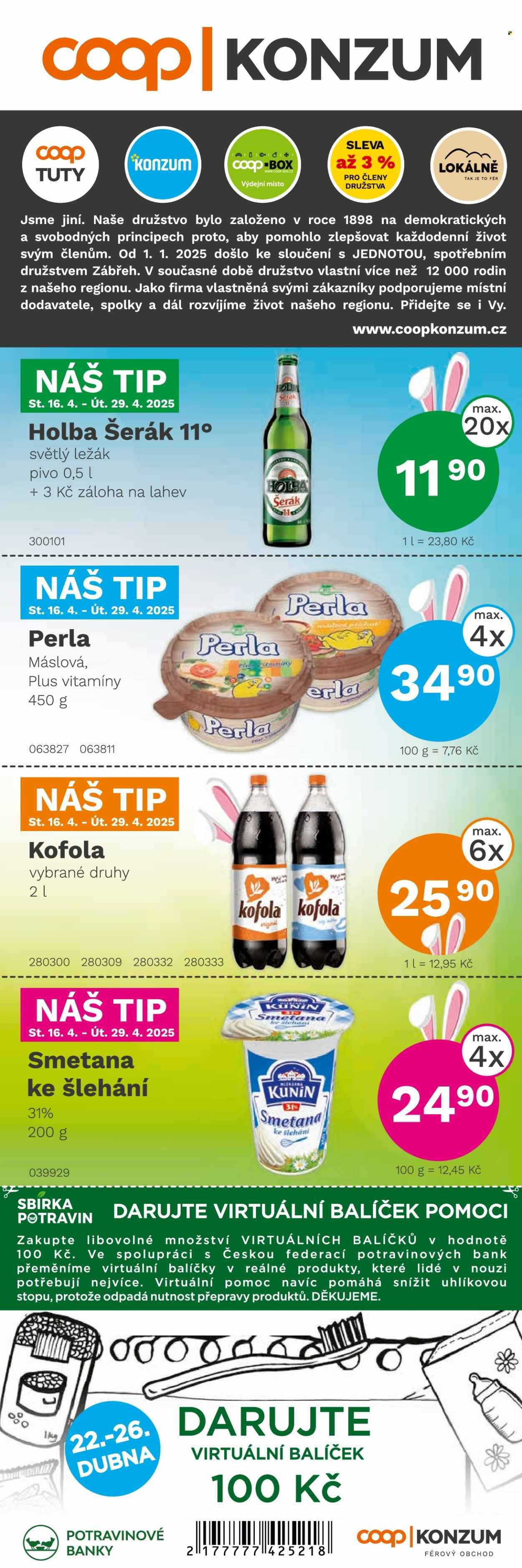 Leták Konzum - 16.4.2025 - 29.4.2025. Strana 1