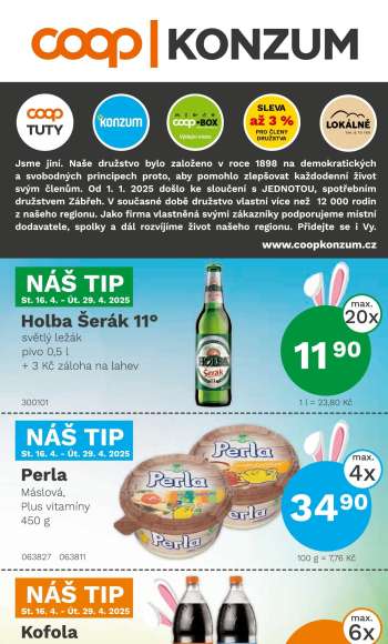 Leták Konzum - 16.4.2025 - 29.4.2025.