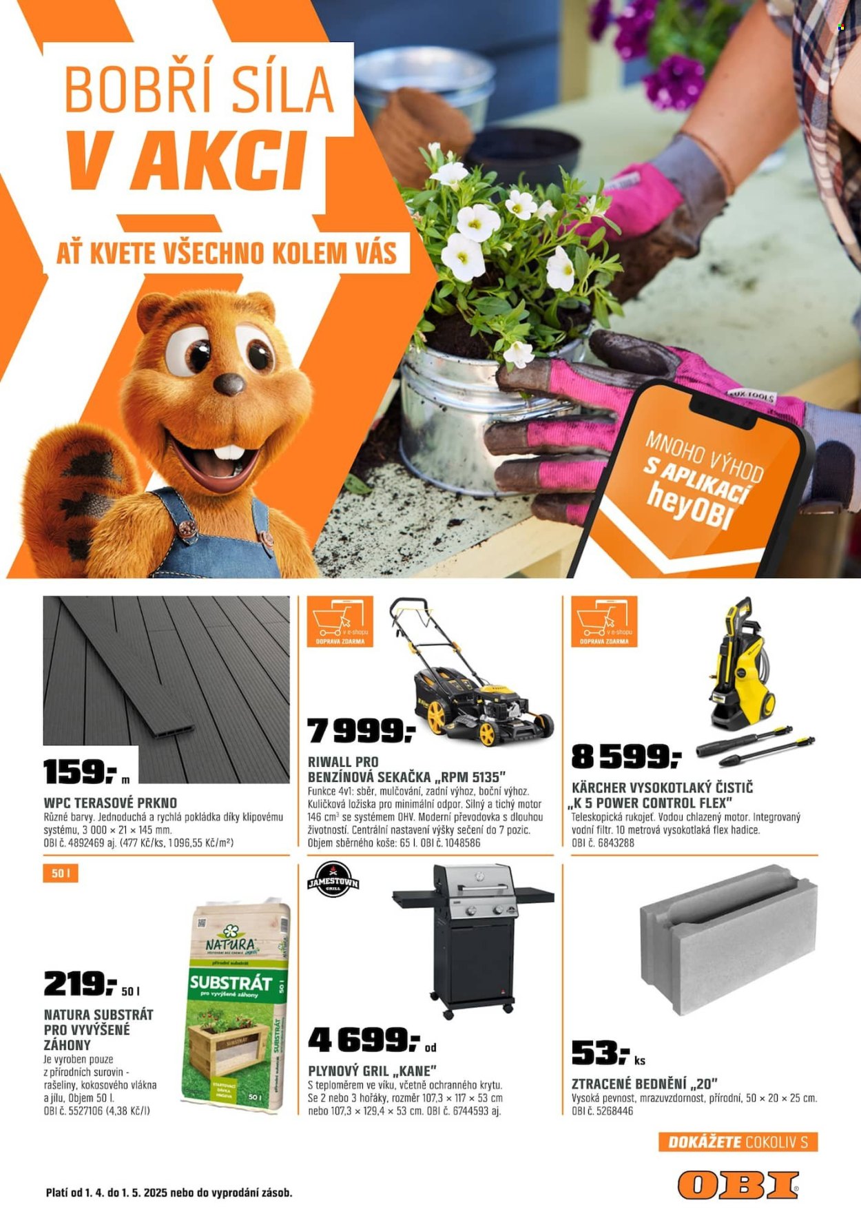 Leták OBI - 1.4.2025 - 1.5.2025. Strana 1