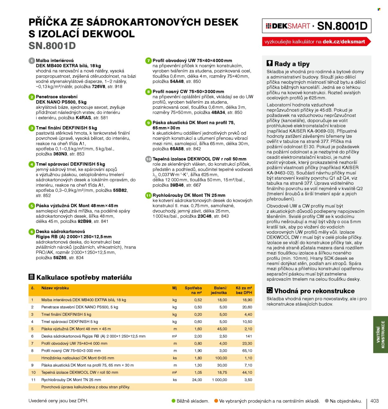 Leták DEK. Strana 405