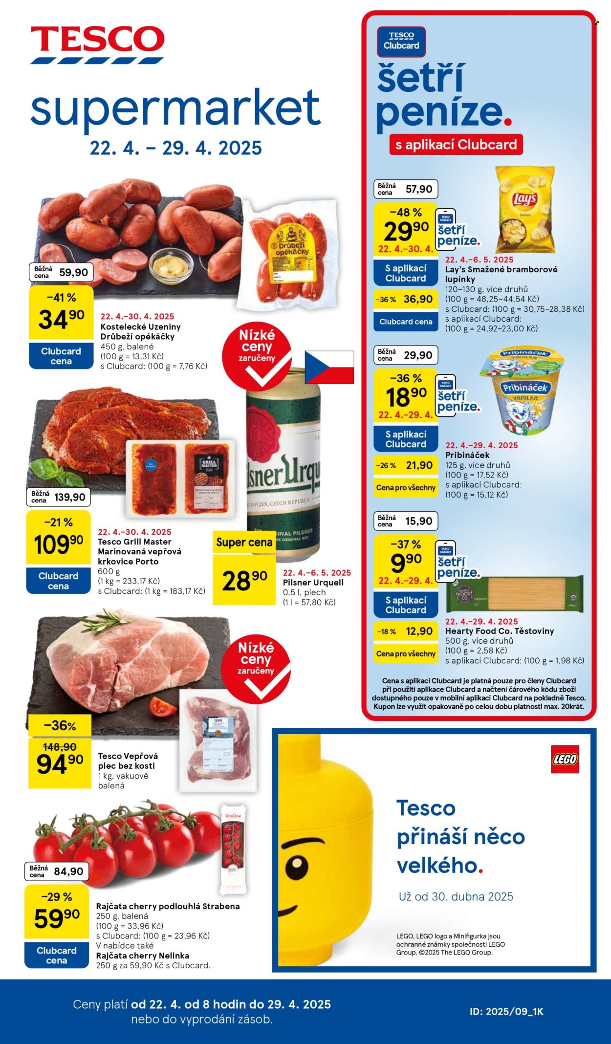 Leták TESCO supermarket - 22.4.2025 - 29.4.2025. Strana 1