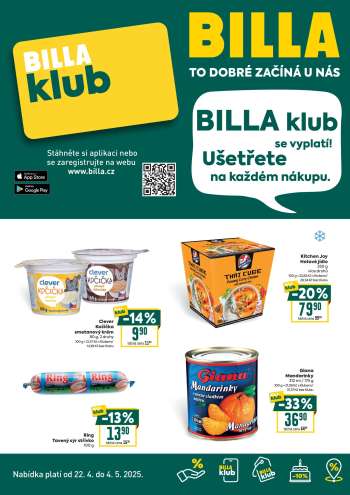 Leták BILLA - 22.4.2025 - 4.5.2025.