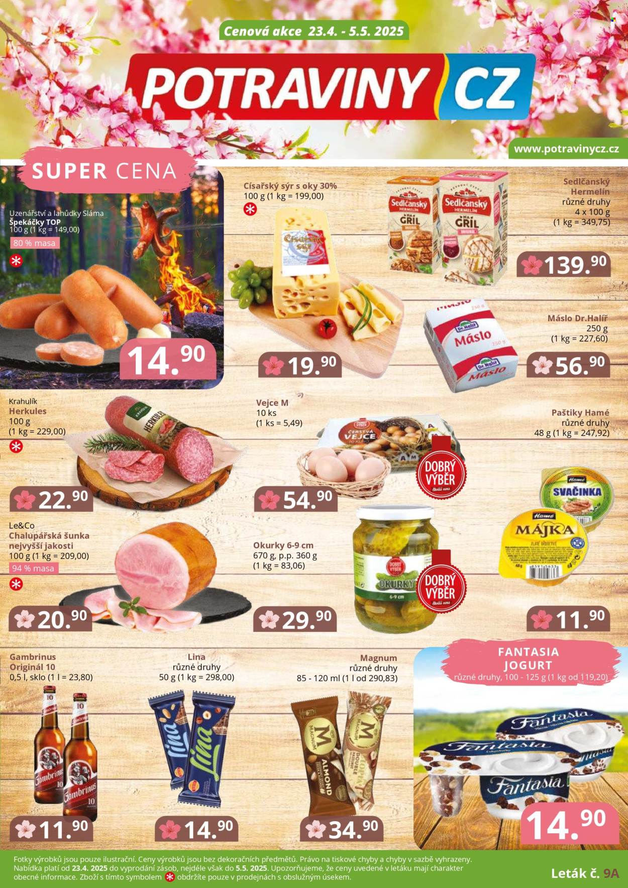 Leták Potraviny CZ - 23.4.2025 - 5.5.2025. Strana 1