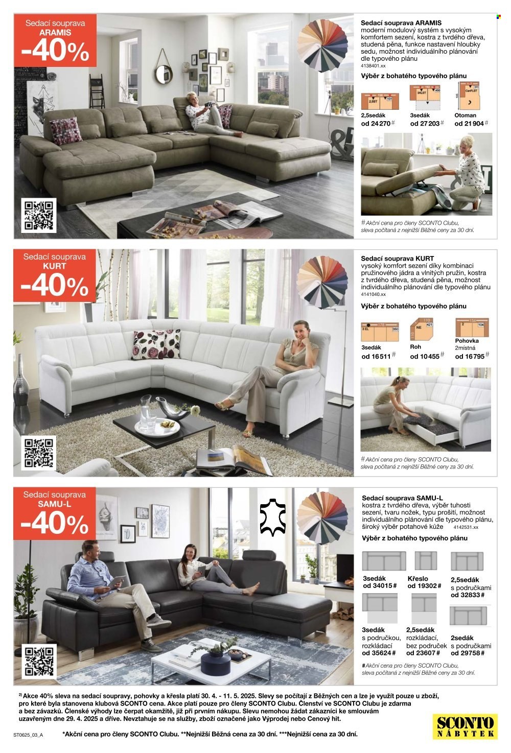 Leták SCONTO NÁBYTEK - 30.4.2025 - 13.5.2025. Strana 3