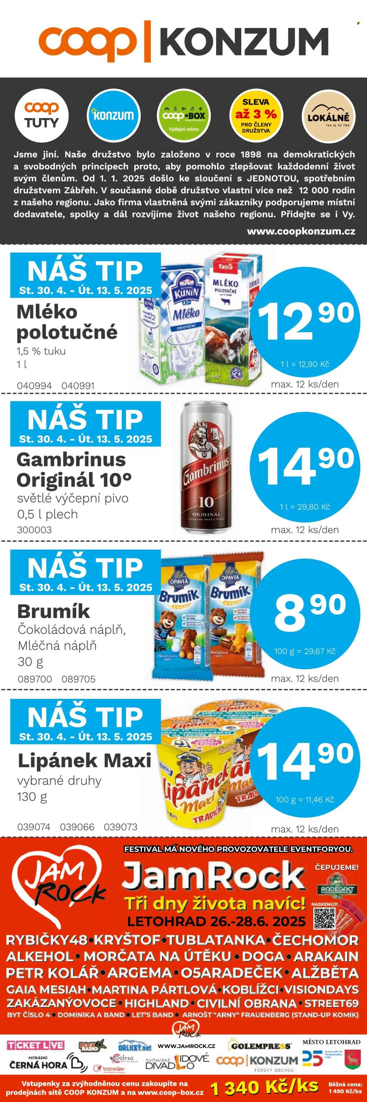 Leták Konzum - 30.4.2025 - 13.5.2025. Strana 1
