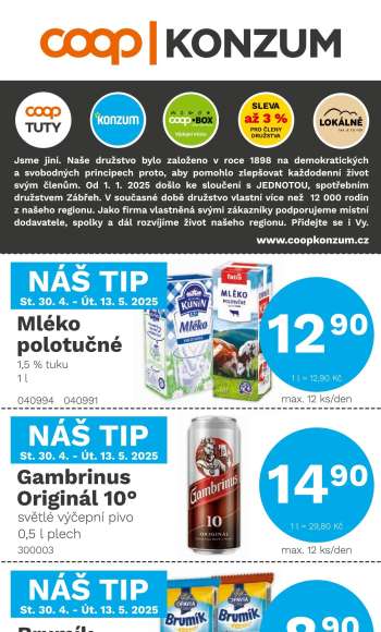 Leták Konzum - 30.4.2025 - 13.5.2025.