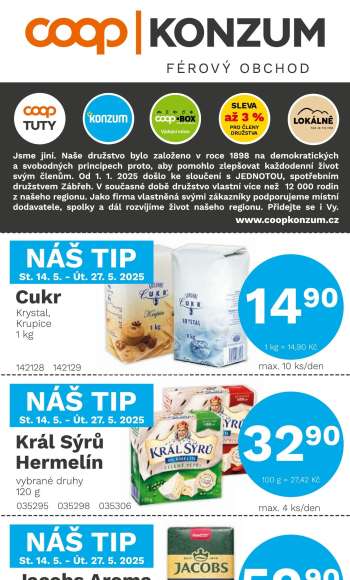 Leták Konzum - 14.5.2025 - 27.5.2025.