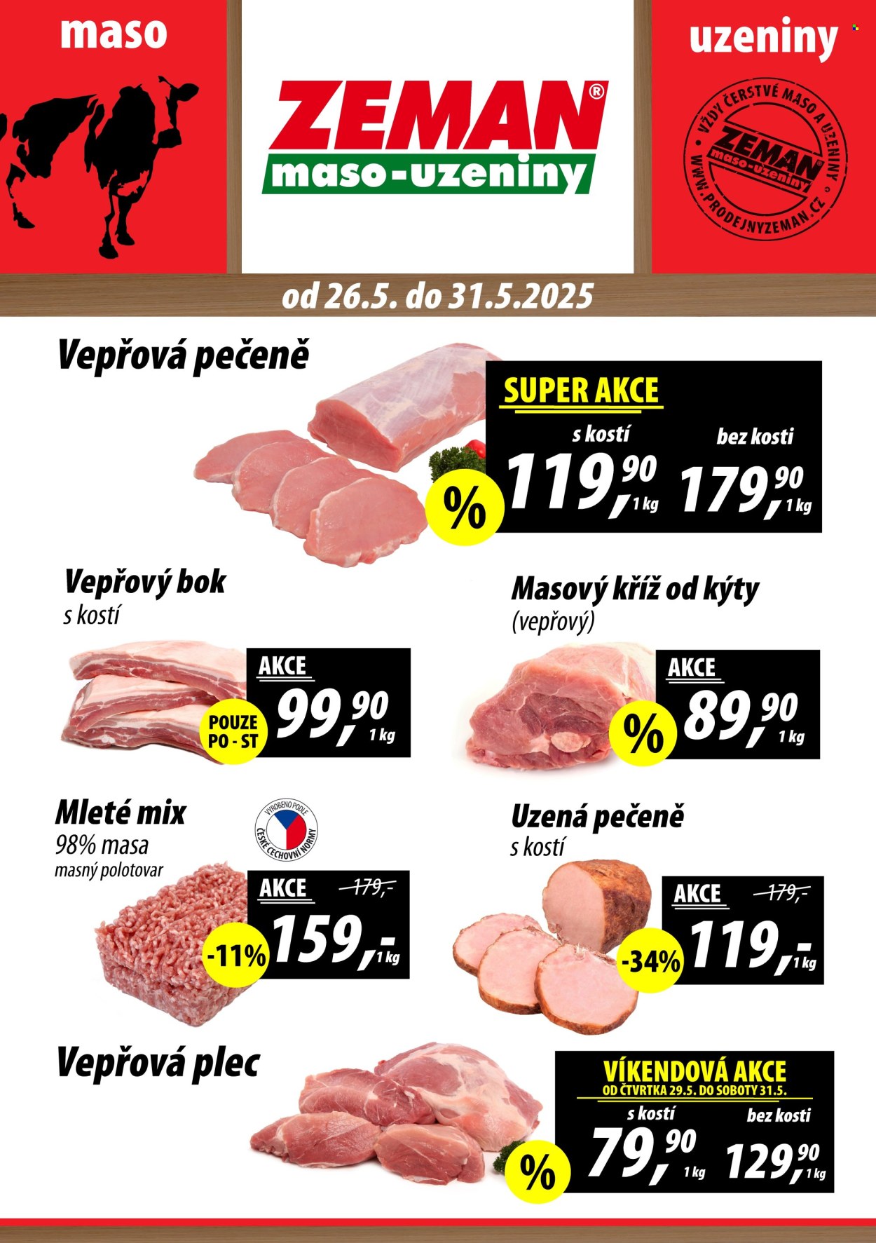 Leták ZEMAN maso-uzeniny - 26.5.2025 - 31.5.2025. Strana 1