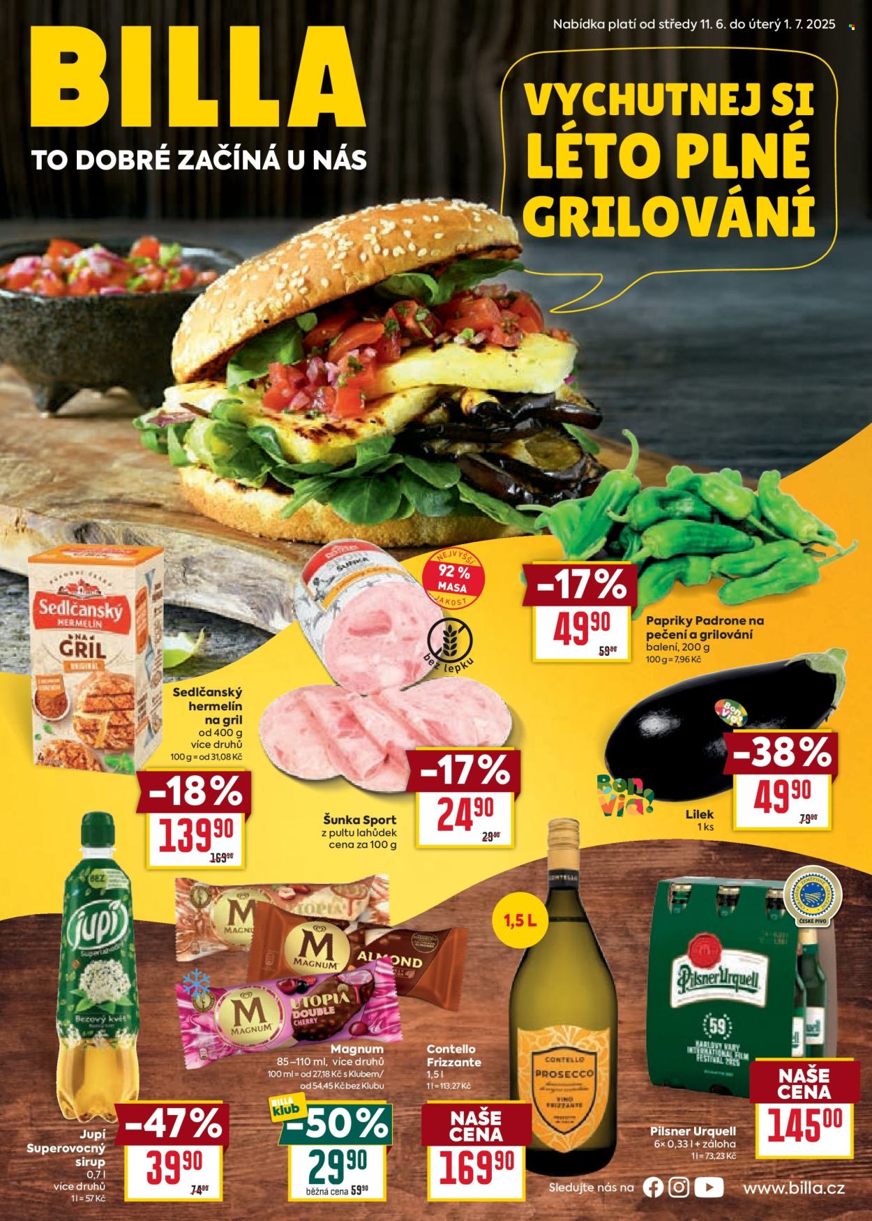 Leták BILLA - 11.6.2025 - 1.7.2025. Strana 1