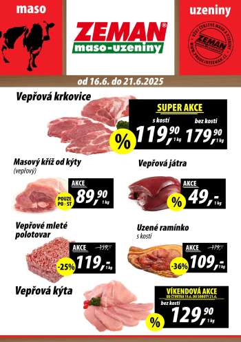 Leták ZEMAN maso-uzeniny - 16.6.2025 - 21.6.2025.