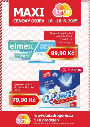 Leták Teta drogerie - 16.6.2025 - 18.6.2025.