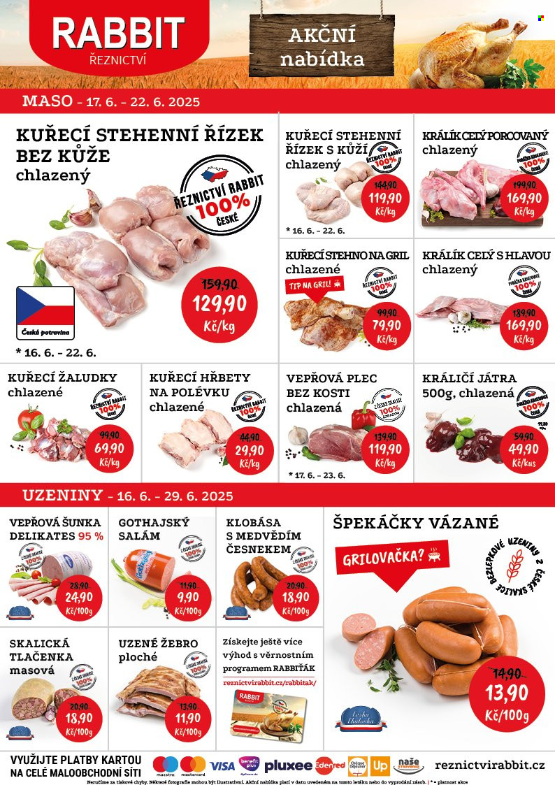 Leták RABBIT řeznictví - 17.6.2025 - 22.6.2025. Strana 1