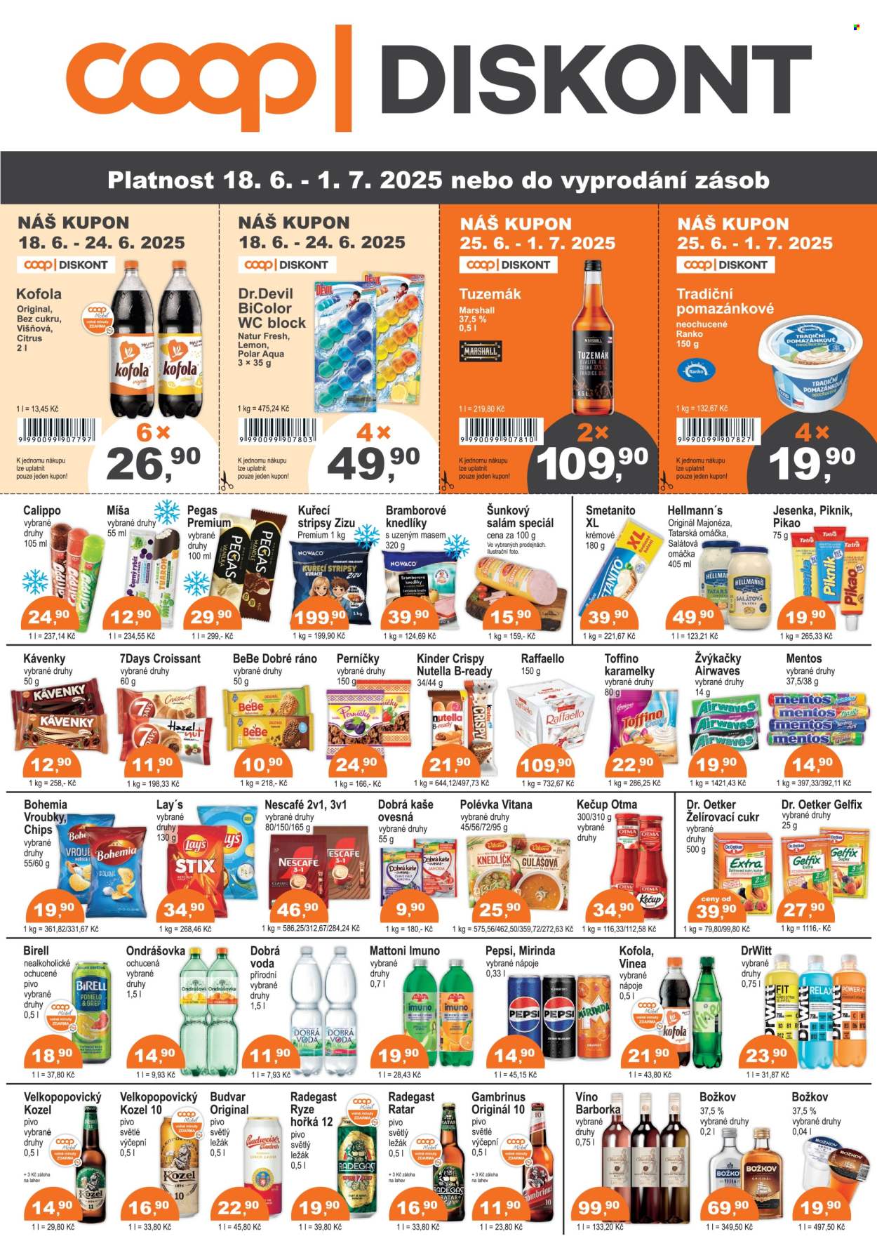Leták coop DISKONT - 18.6.2025 - 1.7.2025. Strana 1