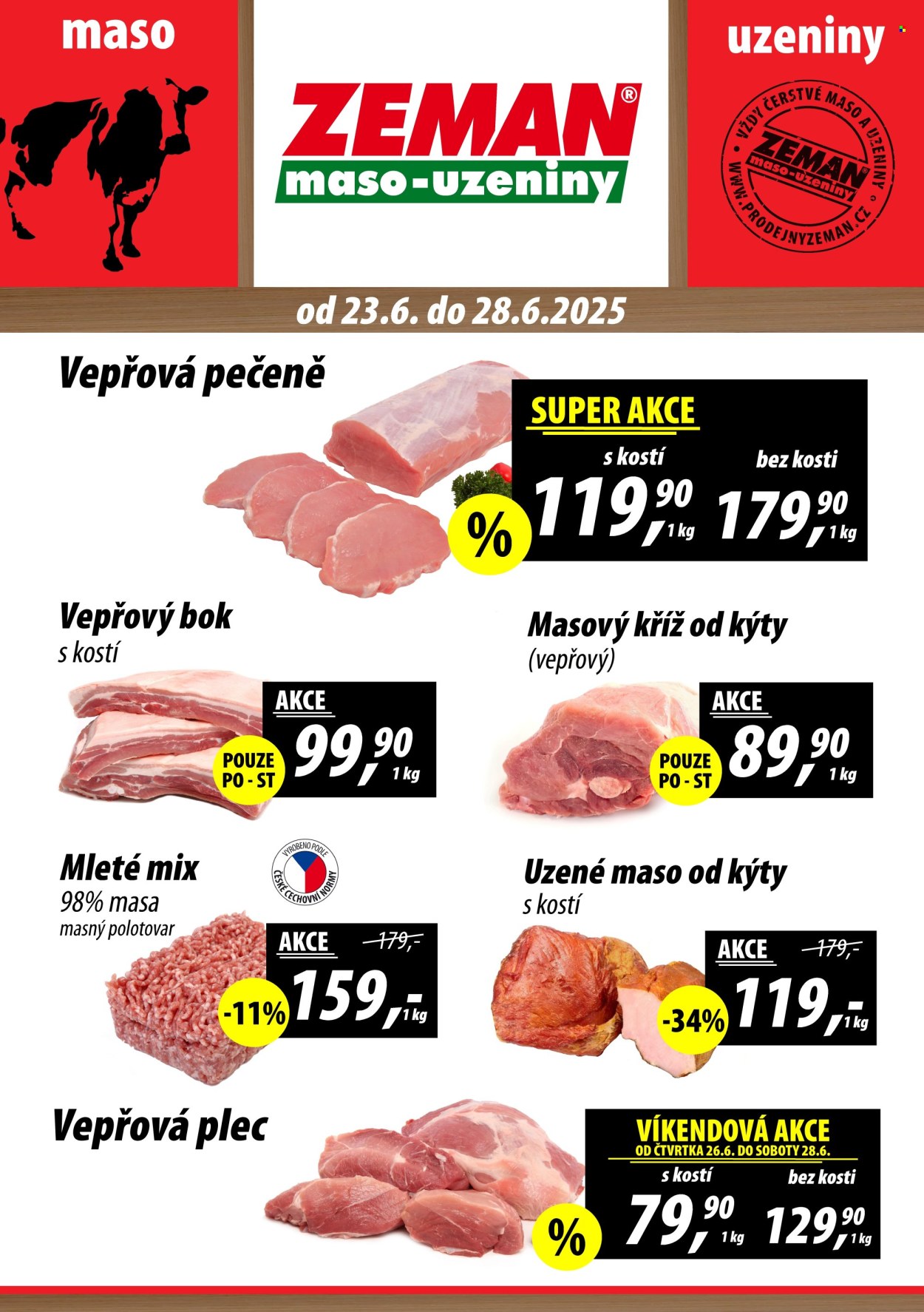 Leták ZEMAN maso-uzeniny - 23.6.2025 - 28.6.2025. Strana 1