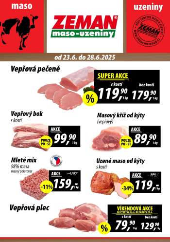 Leták ZEMAN maso-uzeniny - 23.6.2025 - 28.6.2025.