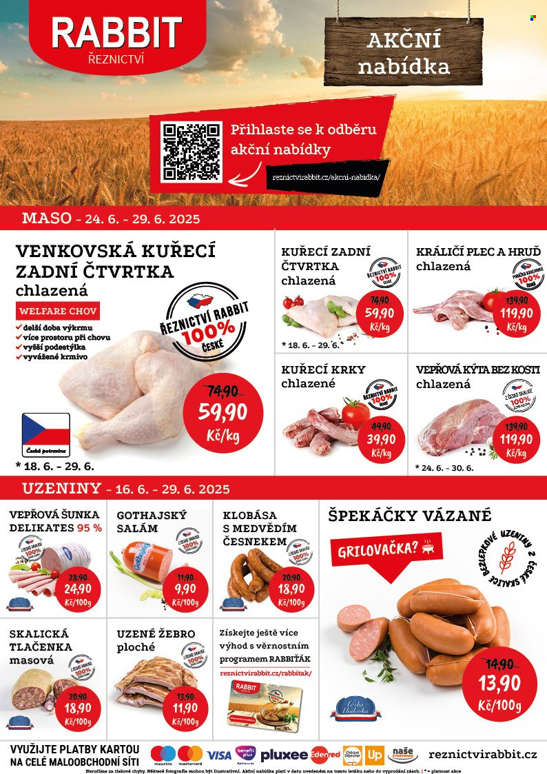 Leták RABBIT řeznictví - 24.6.2025 - 29.6.2025. Strana 1