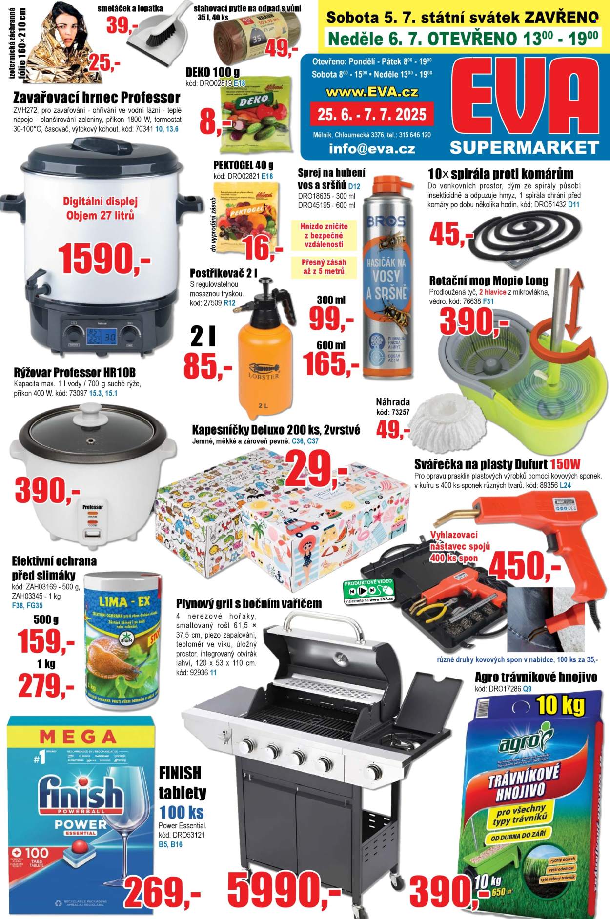 Leták EVA supermarket - 25.6.2025 - 7.7.2025. Strana 1