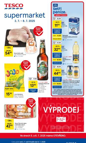 Leták TESCO supermarket - 2.7.2025 - 8.7.2025.