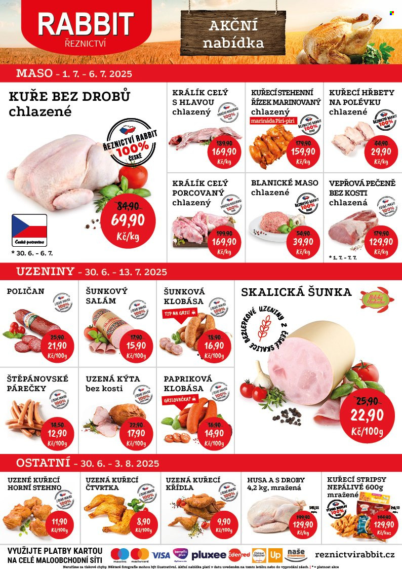 Leták RABBIT řeznictví - 1.7.2025 - 6.7.2025. Strana 1