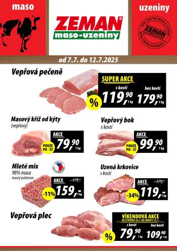 Leták ZEMAN maso-uzeniny - 7.7.2025 - 12.7.2025.