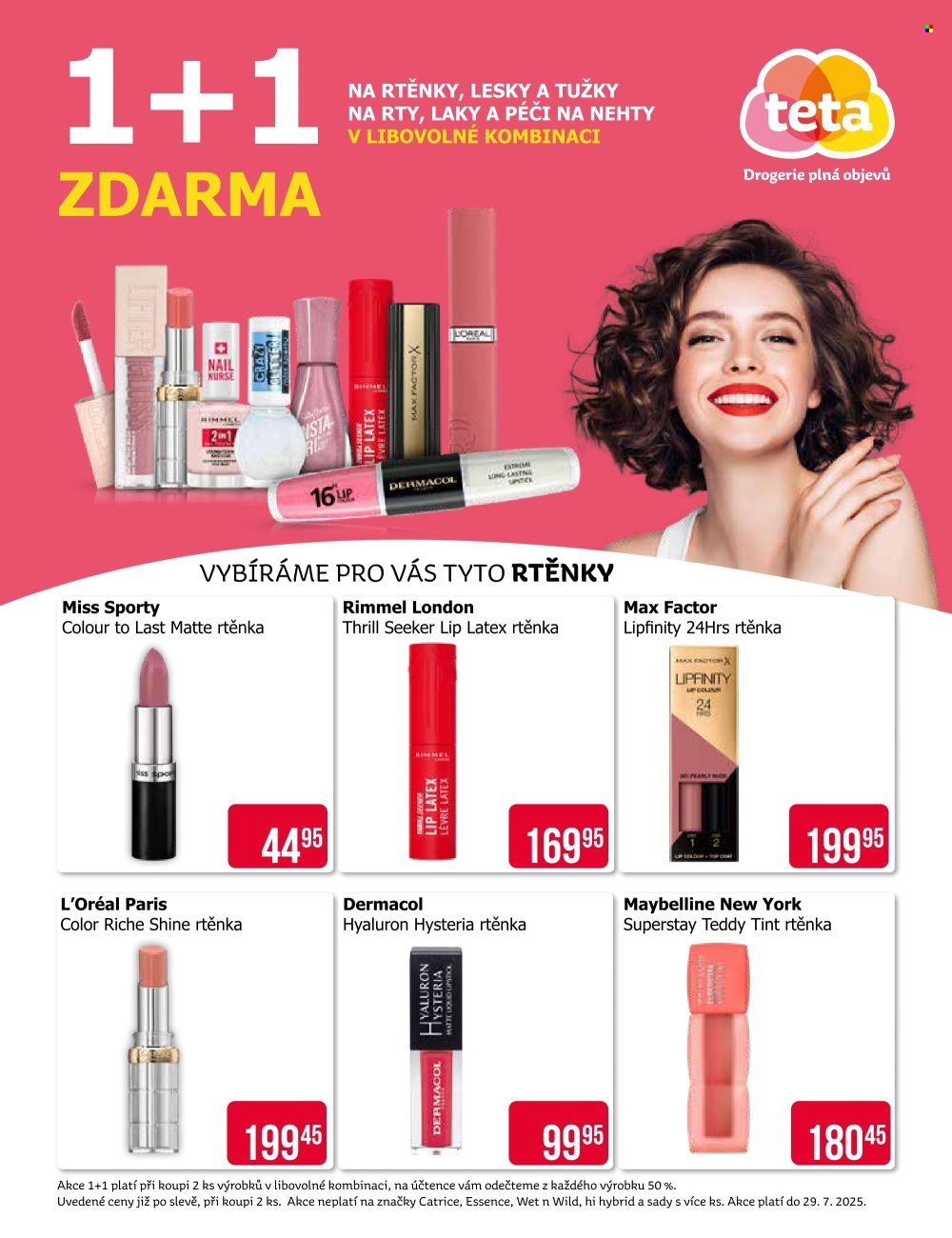 Leták Teta drogerie - 7.7.2025 - 29.7.2025. Strana 1