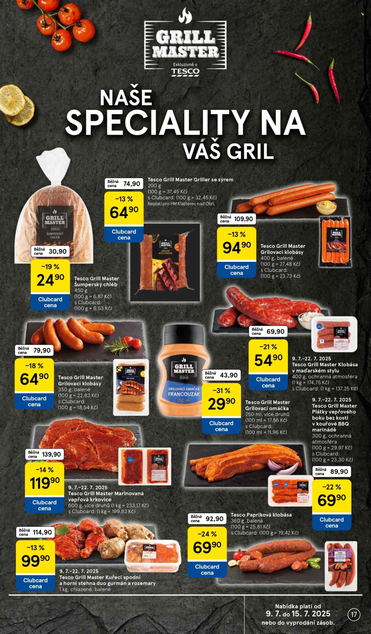 Leták TESCO - 9.7.2025 - 15.7.2025. Strana 17
