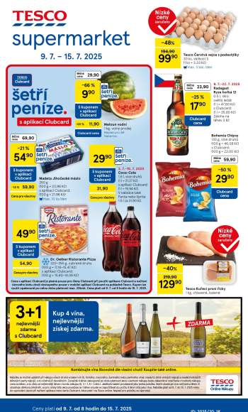Leták TESCO supermarket - 9.7.2025 - 15.7.2025.