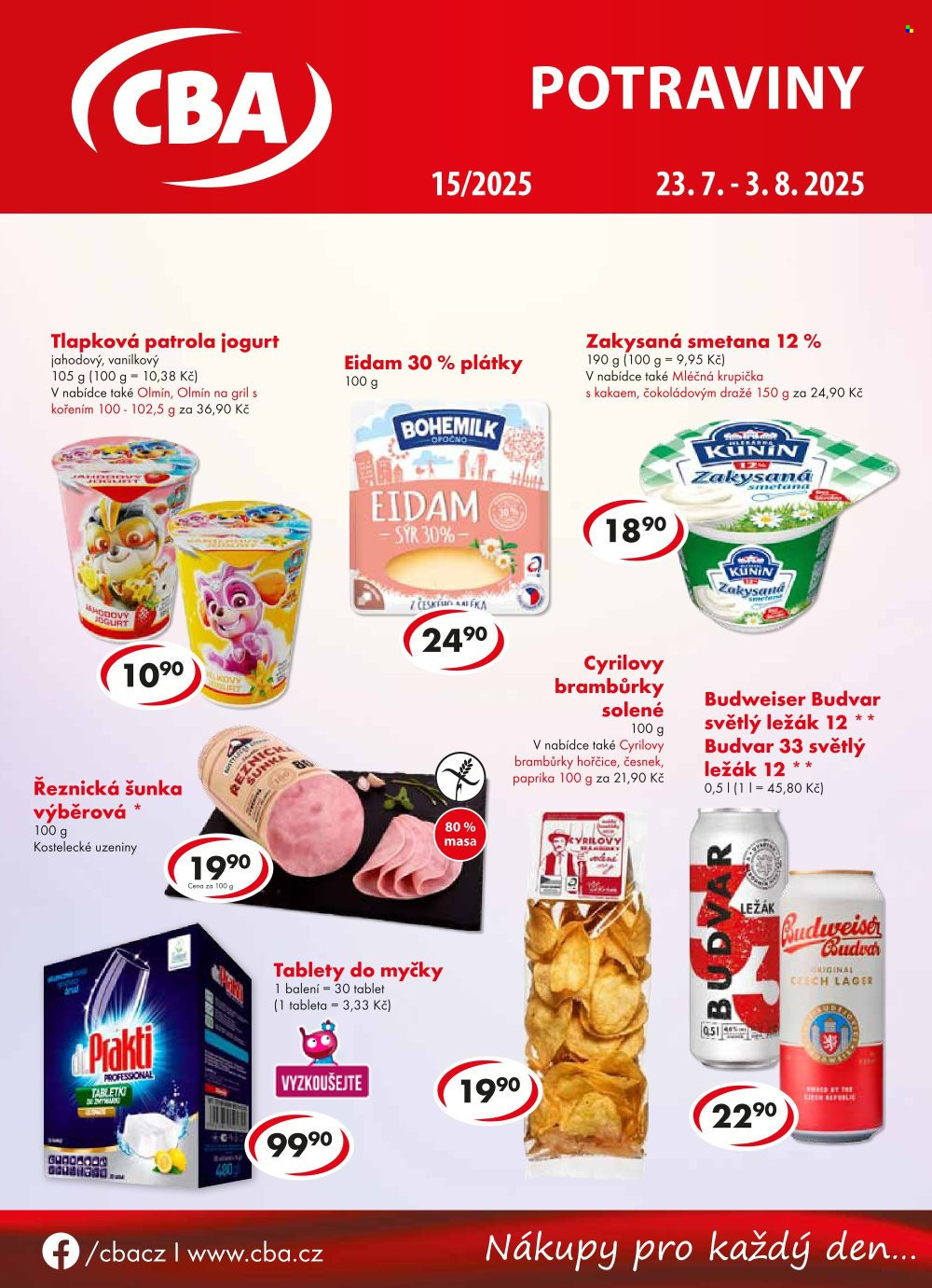 Leták CBA potraviny - 23.7.2025 - 3.8.2025. Strana 1