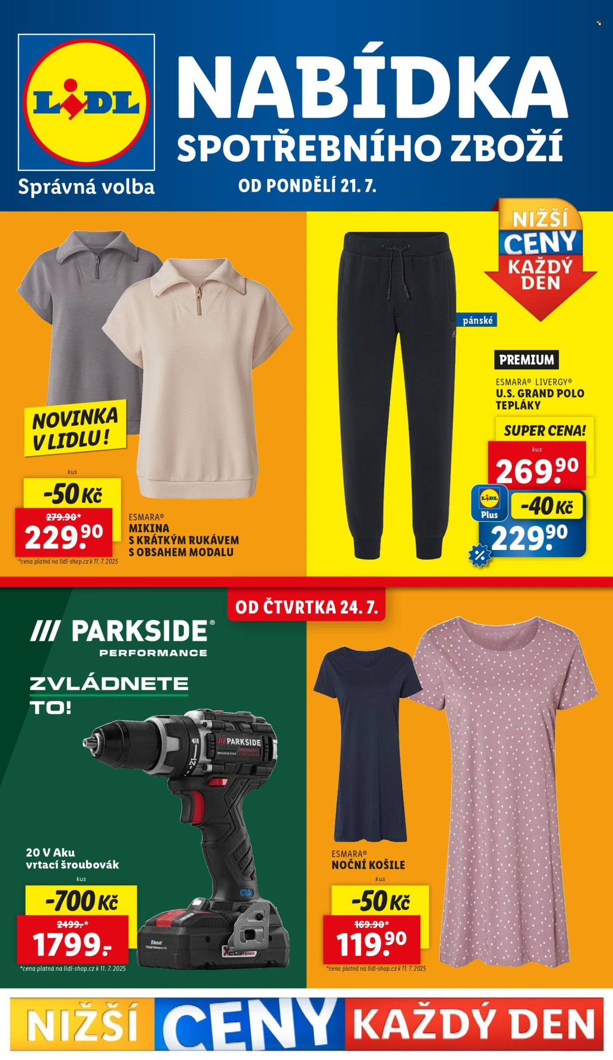 Leták Lidl - 21.7.2025 - 27.7.2025. Strana 1