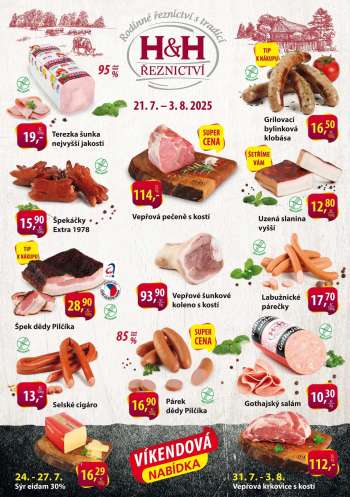 Leták Řeznictví H&H - 21.7.2025 - 3.8.2025.