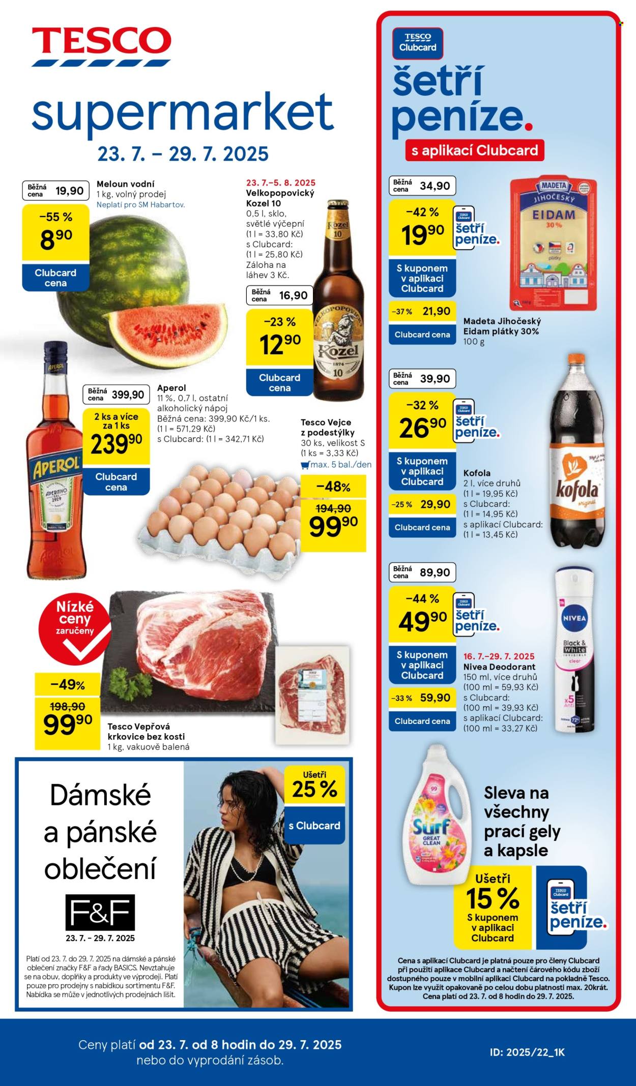 Leták TESCO supermarket - 23.7.2025 - 29.7.2025. Strana 1