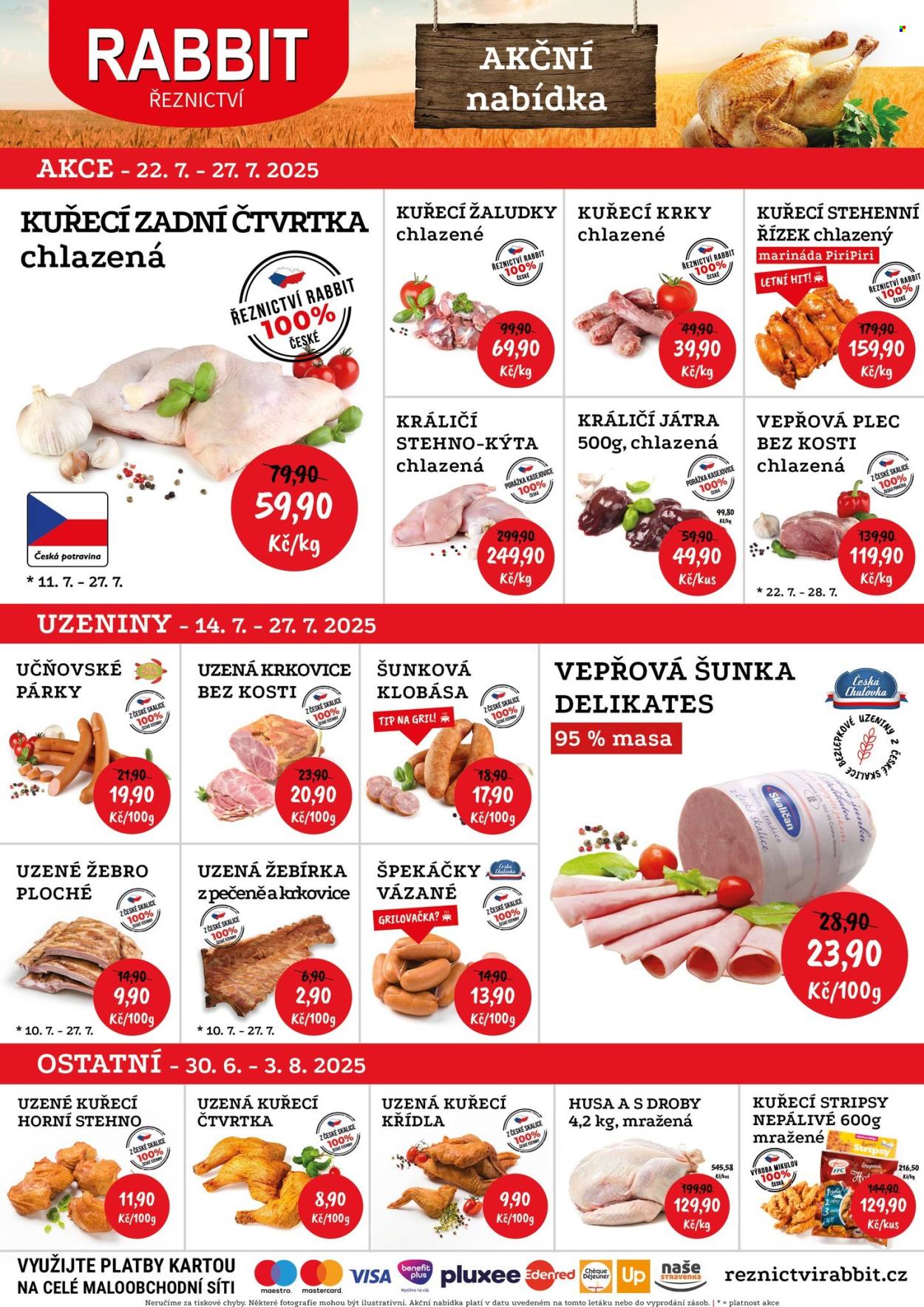Leták RABBIT řeznictví - 22.7.2025 - 27.7.2025. Strana 1