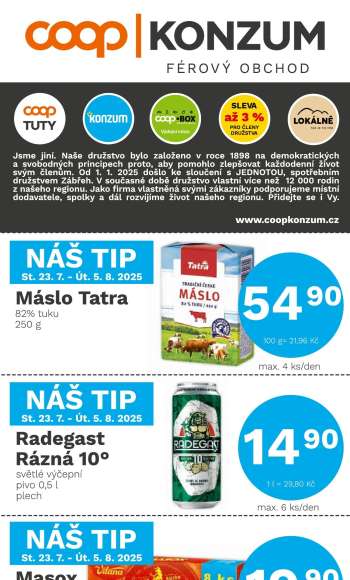 Leták Konzum - 23.7.2025 - 5.8.2025.