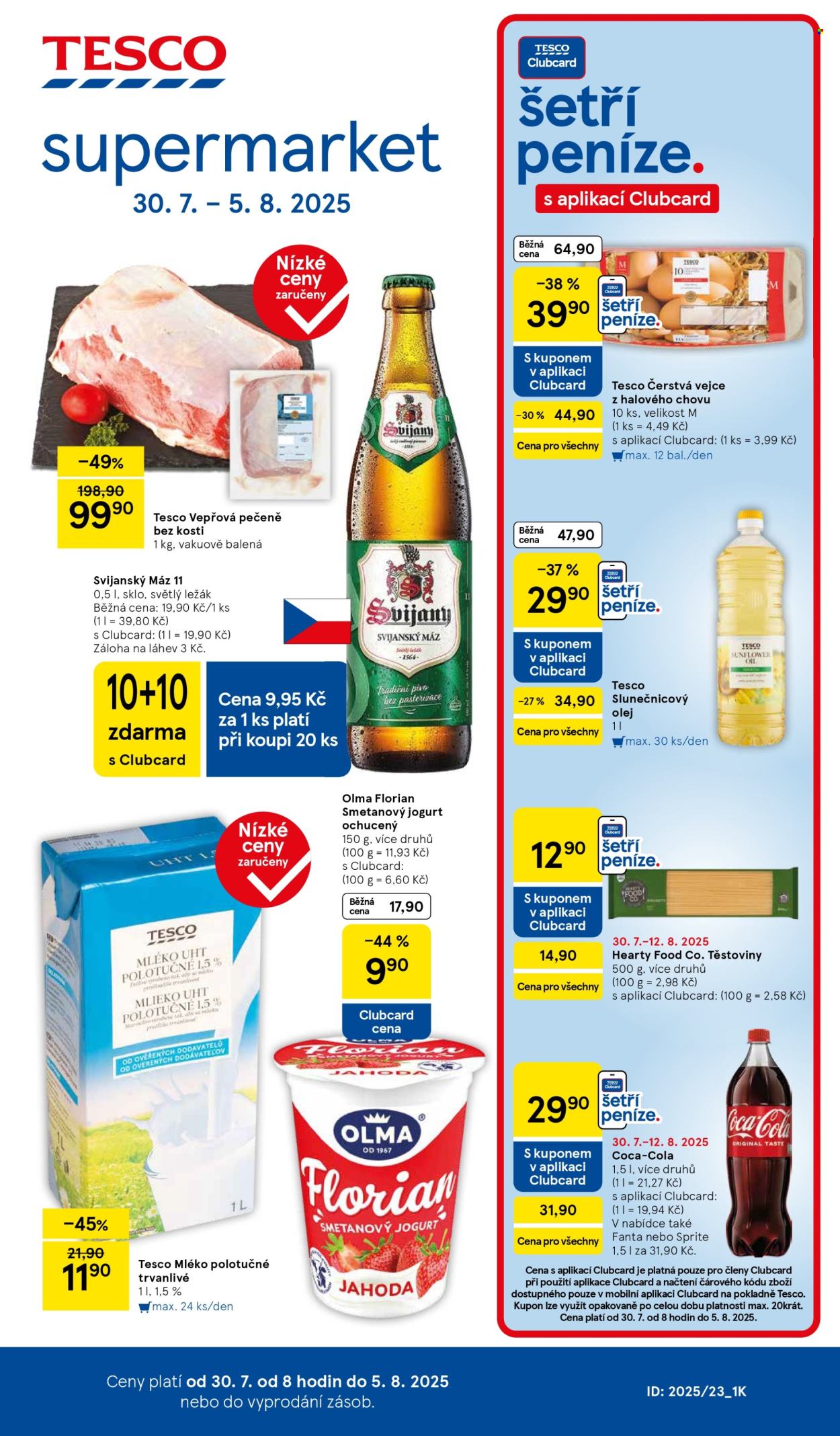 Leták TESCO supermarket - 30.7.2025 - 5.8.2025. Strana 1