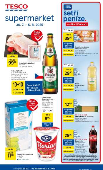 Leták TESCO supermarket - 30.7.2025 - 5.8.2025.