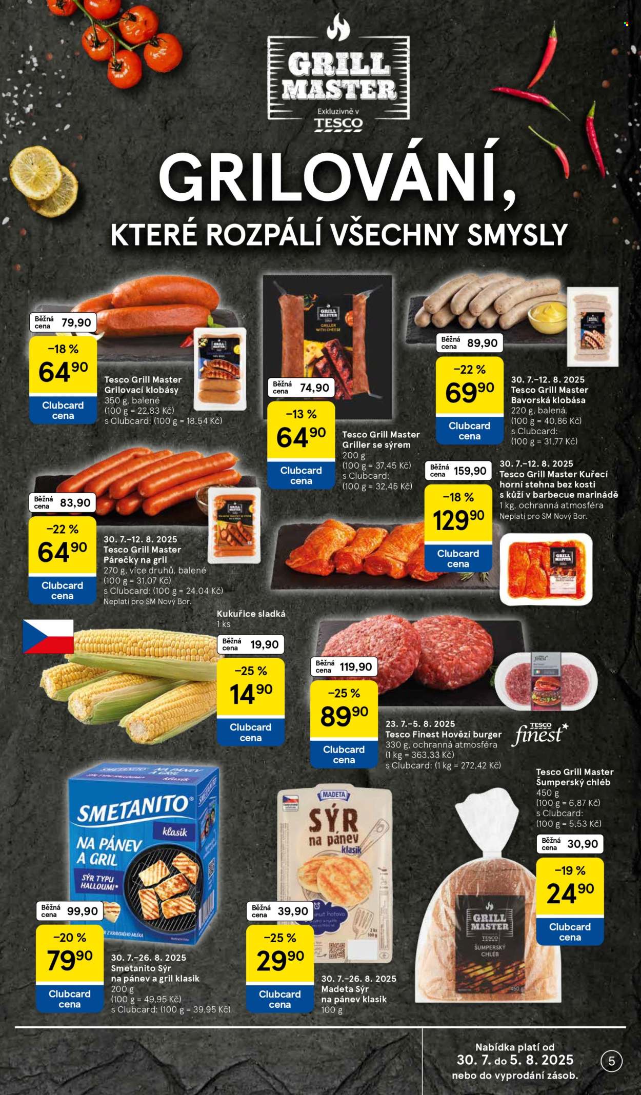 Leták TESCO supermarket - 30.7.2025 - 5.8.2025. Strana 5