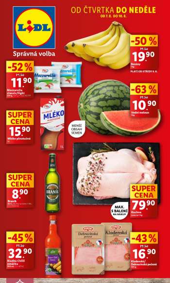 Leták Lidl - 7.8.2025 - 10.8.2025.